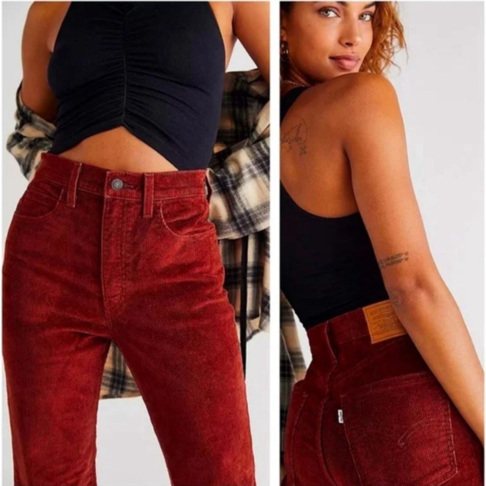 70s High rise flare corduroy.